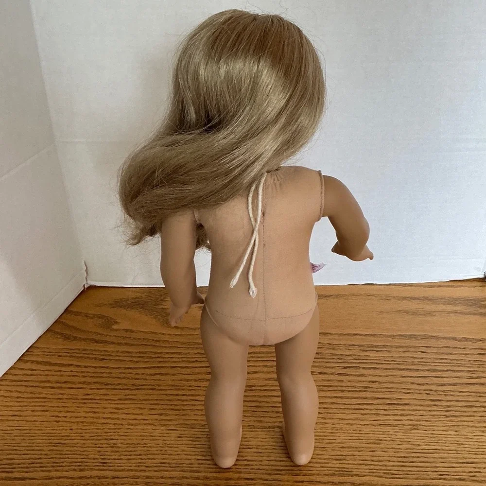 American Girl Doll Long Blonde Hair Brown Eyes Freckles Nautical Outfit 18 Inch